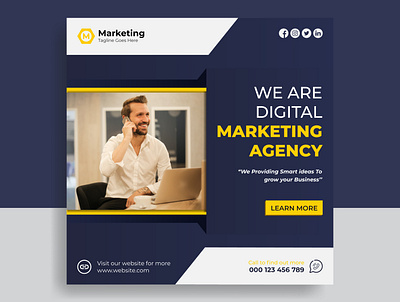 Corporate Digital Marketing Agency Social Media Post Design adds adds banner agency banner banner design branding business agency corporate design digital digital marketing facebook post flyer instagram post marketing agency promotion social media social media post template