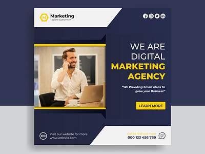 Corporate Digital Marketing Agency Social Media Post Design