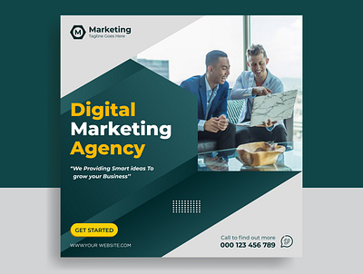 Digital Marketing Agency Social Media Post Design Template banner design branding business agency corporate design facebook post flyer graphic design instagram post social media social media post template