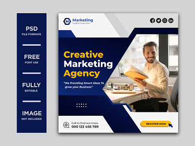 Creative marketing and corporate social media post Template banner banner design branding corporate design facebook post illustration instagram post social media social media post