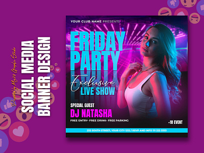 Night Club Flyer Or Social Media Post Design