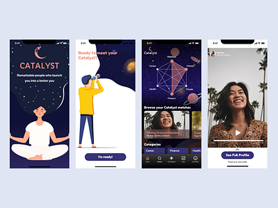 Catalyst App Design - Splash, Onboarding, Home