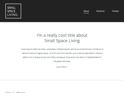 Small Space Living Website branding css html web webdesign