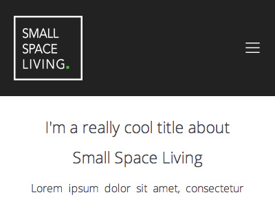 Small Space Living Mobile branding css html mobile web webdesign