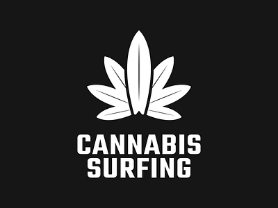 Cannabis Surfing branding cannabis cbd ganja hashish hemp herb leaf logo logodesign marijuana surfing surfingboard weed