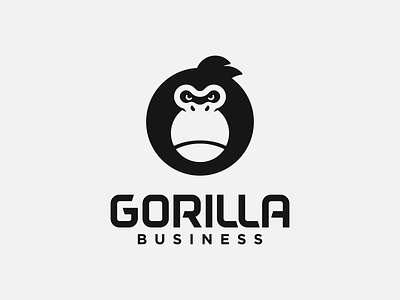 Simple Gorilla Head apparel black brand branding circle design face fashion fitness forsale gorilla head illustration king kong logo logomark minimal monkey simple sport
