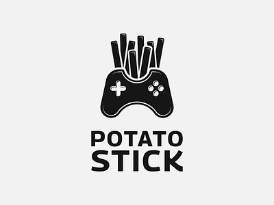 Potato Stick bar brand branding cafe design forsale game gaming illustration logo logodesign logomark potato potatoes pub restaurant station stick studio vintage