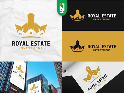 Royal Estate Logo Design building crown design gold graphic design house illustration king logo logomark logos luxury minimal mortgage real estate realtor realty simple simple logo vector