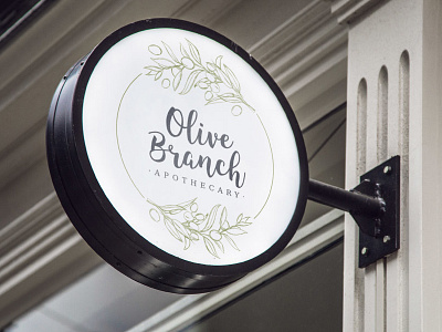 Identity - Olive Branch Apothecary Signage branding identity mockup signage