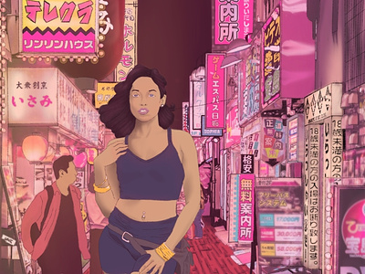 Miss Shinjuku design digital painting illustration