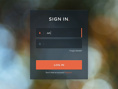 Sign In Form button dark form icons log in login sign in ui web web design