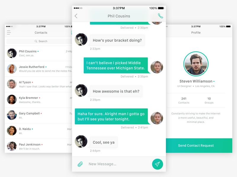 Chat UI by John Andronowski on Dribbble