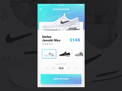 Janoski Max clean gradient interface ios janoski mobile nike shoe shoes skate skateboarding ui