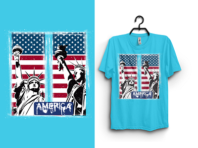 America Custom Graphic T shirt Design manualtshirtdesign visualdesign