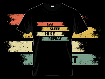 Eat, Sleep, Hike, Repeat Custom Typography T shirt Design manualtshirtdesign