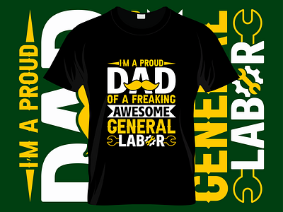 I'm A proud Dad Of Freaking Awesome Typography T shirt Design manualtshirtdesign