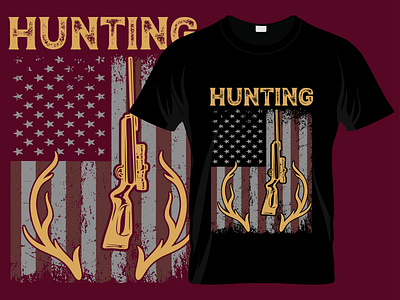 Hunting Custom Graphic & Typography T shirt Design manualtshirtdesign