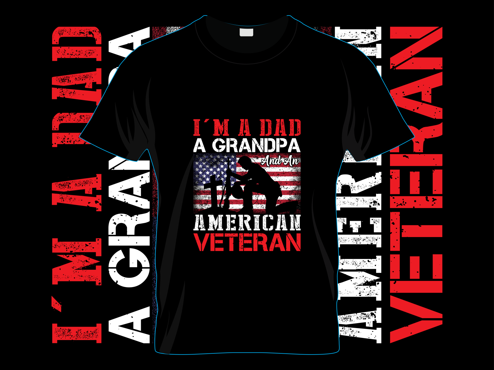 American Veteran Custom Graphic & Typography T shirt Design by ...