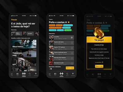 Aplicativo fitness app coin crossfit design gym mobile product ui ux workout