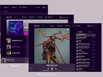 PLAY Music App app desktop app laptop macbook music app music playlist playlist product design ui ux web app