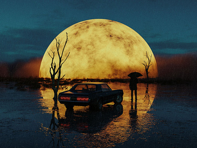 After Dawn 3d car cinema cinematic city dark digital art illustration