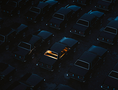 Trapped 3d car cinema cinematic city dark design digital art illustration