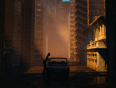 Appointment // 3d car cinema cinematic city dark digital art