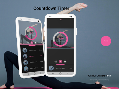 Countdown Timer app appdesign countdowntimer dailyui dailyuichallenge exercise figma timer yoga