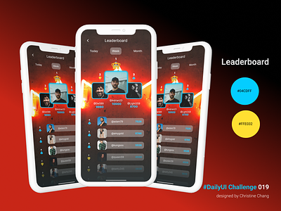 Leaderboard appdesign branding dailyui dailyuichallenge design figma leaderboard leaderboards sport ui