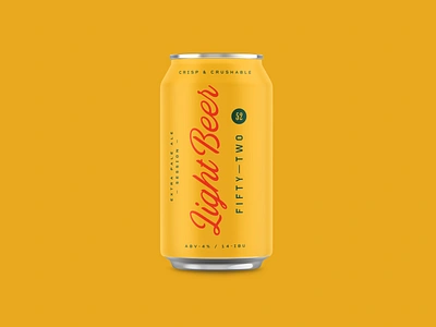 Fifty—Two Light Beer beer can branding brewing packaging typography