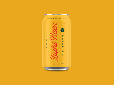 Fifty—Two Light Beer beer can branding brewing packaging typography