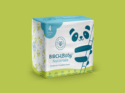 Diaper Packaging bamboo birch baby diaper eco illustration packaging