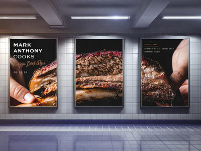 Mark Anthony Cooks Ad bbq branding cooking food logo mockup personal chef restaurant ribs subway transit