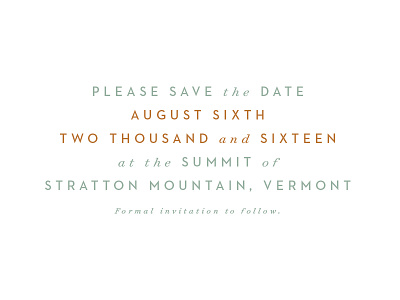 Save the date text.