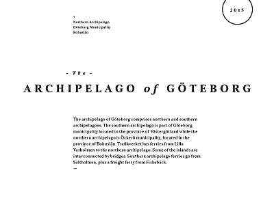 The Archipelago of Göteborg archipelago sweden type layout typography västra götaland