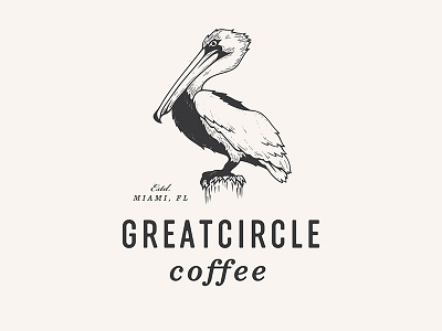 Conrad! artisanal branding coffee great circle logo miami pelican vintage