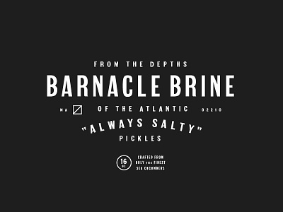 Salty Tests barnacle brine ocean pg gothic pickles typography