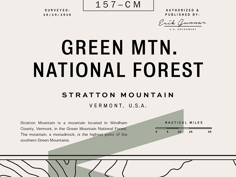 Map No. 157-CM notera franklin gothic founders grotesk sweet sans titling gothic bureau grotesque vermont topography vintage map typography