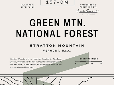 Map No. 157-CM bureau grotesque founders grotesk franklin gothic map notera sweet sans titling gothic topography typography vermont vintage