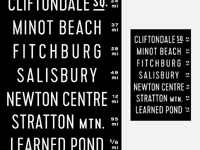 Meaningful Locations distance miles signage typography wayfinding
