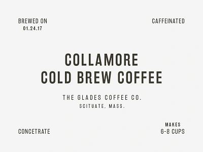 Collamore Cold Brew caffeine coffee cold brew packaging scituate