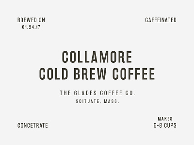 Collamore Cold Brew caffeine coffee cold brew packaging scituate