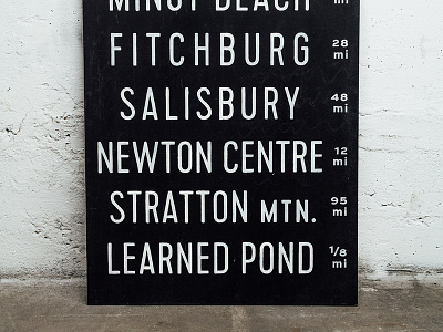 Finished Sign decoration distance hand painted location miles sign typography vintage