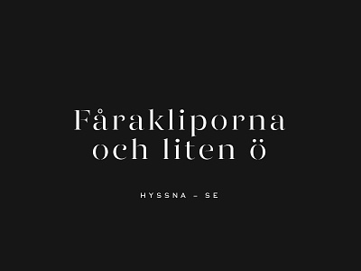 Fårakliporna stencil sweden typography