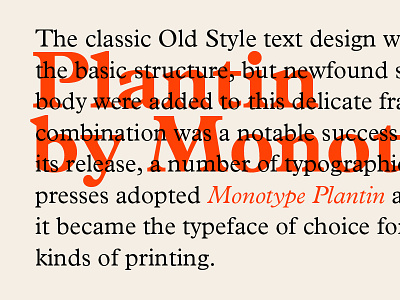 Plantin monotype plantin printing typography vintage