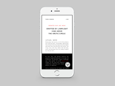 threecrowns.co hot sauce lappland mobile mockup sweden typography web website