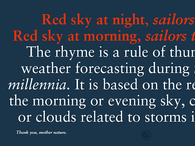 Red Sky at Night forecase monogram nature ocean red sky sailors ships typography waves weather