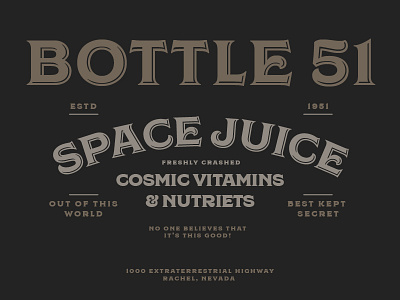 Bottle 51 aliens area 51 juice packaging space vitamins