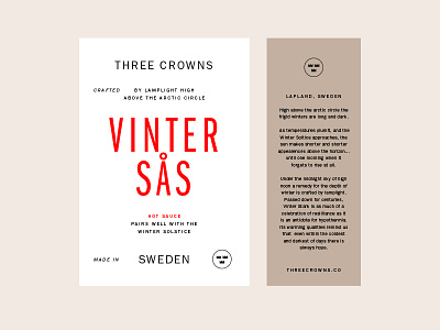Vinter Sås arctic circle hot sauce kraft label lapland packaging sweden typography