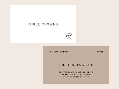 Three Crown Business Cards business cards hot sauce kraft typography